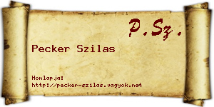 Pecker Szilas névjegykártya
